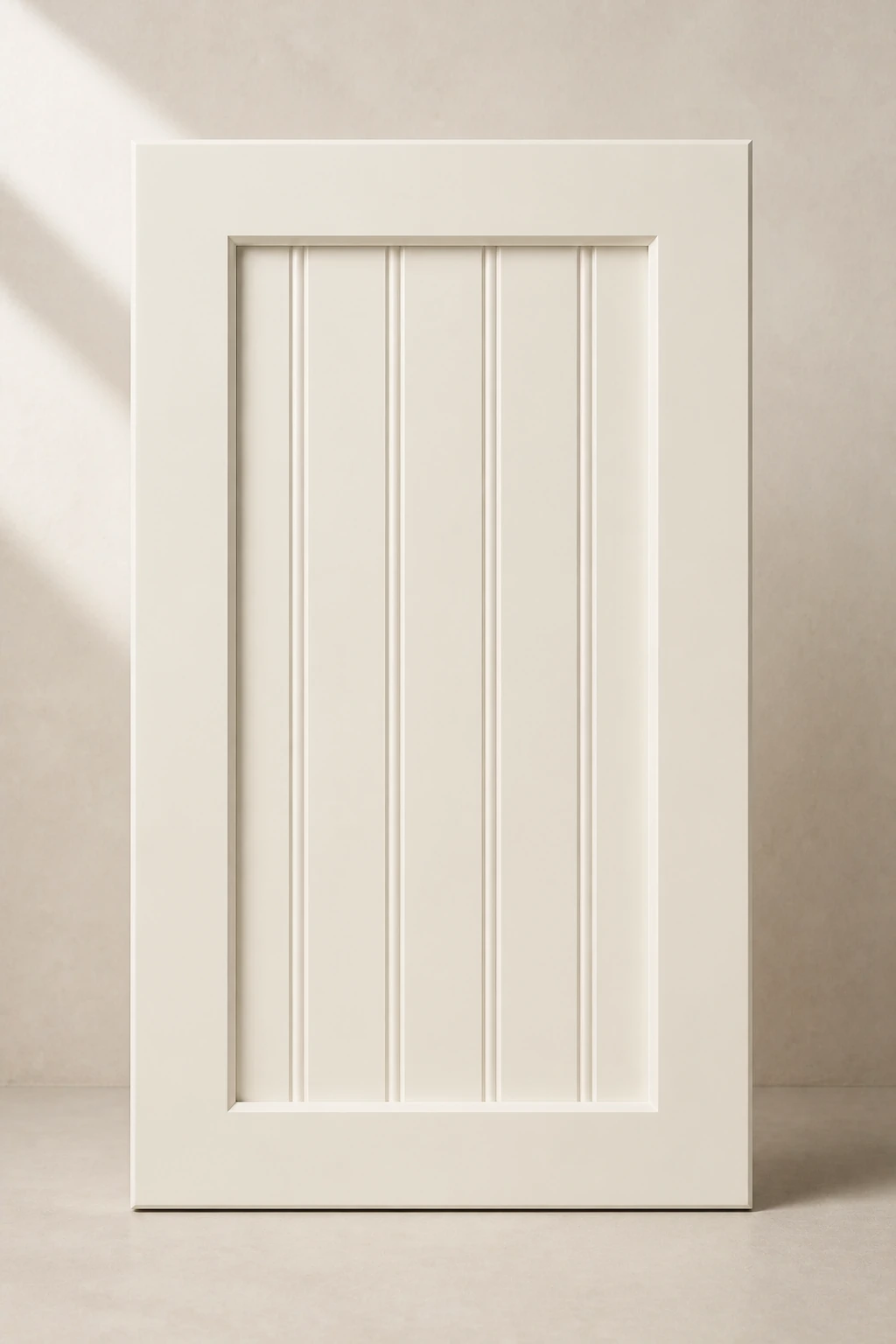 Beadboard Shaker cabinet door in White Dove