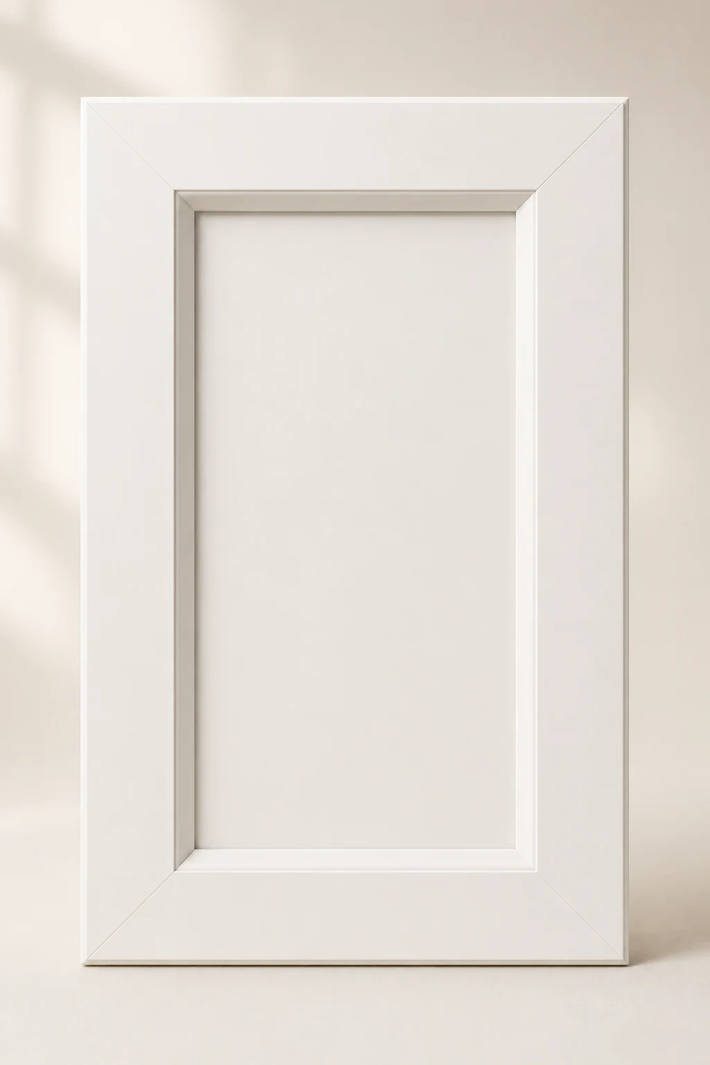 Beveled cabinet door in White Dove