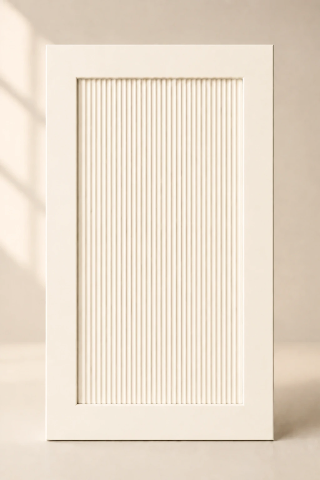 Reeded Slim Shaker cabinet door in White Dove