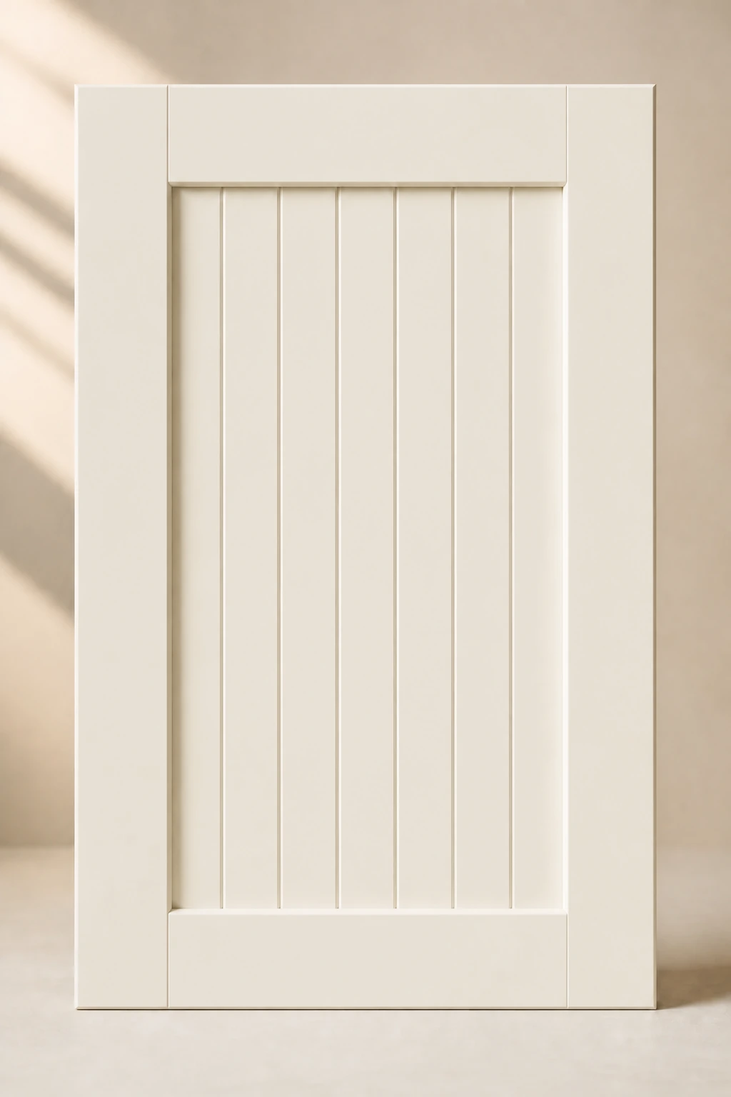 Shaker Slat cabinet door in White Dove