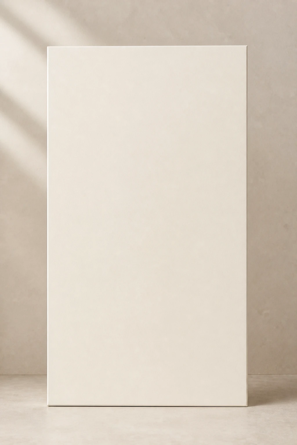 Slab cabinet door in White Dove