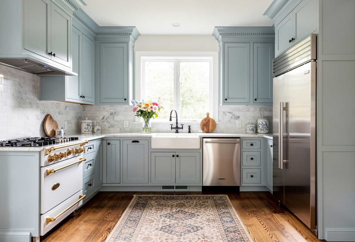 Cabinet service choices compared in a finished kitchen