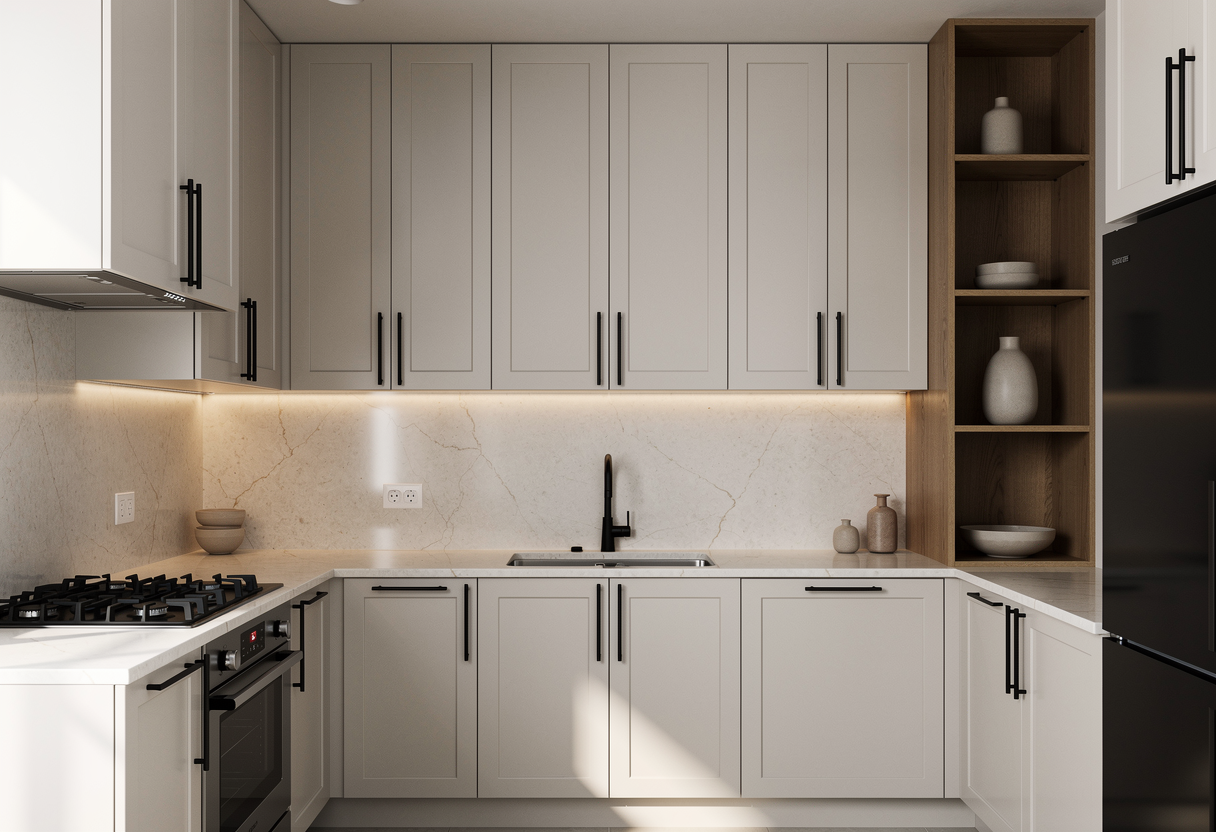 Completed light cabinet kitchen from the ColorUp project gallery